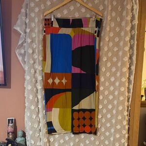 Abstract Multicolor Pencil Skirt